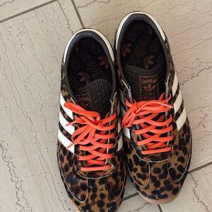 Adidas Animal Print Sneakers with Orange Accents